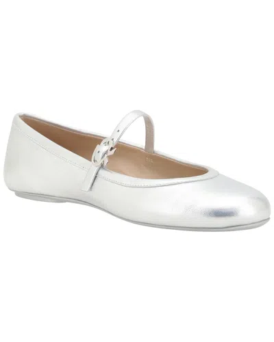 Gianvito Rossi Carla Nappa Silk Washed Ballerina In Silver