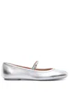 Gianvito Rossi Carla Ballet Flats In Silver