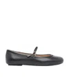 Gianvito Rossi Carla Leather Ballet Flats In Black