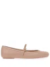 Gianvito Rossi Carla Nappa Leather Ballet Flats In Neutrals