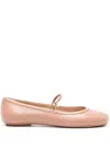 Gianvito Rossi Carla Nappa Leather Ballet Flats In Neutrals