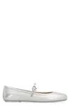 Gianvito Rossi Carla Metallic Leather Mary Jane Flats