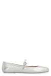Gianvito Rossi Carla Metallic Leather Mary Jane Flats