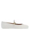 Gianvito Rossi 10mm Carla Soft Leather Ballerina Flats In White