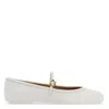 Gianvito Rossi Carla Leather Ballet Flats In White