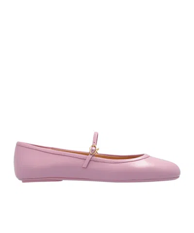 Gianvito Rossi 10mm Carla Soft Leather Ballerina Flats In Pink