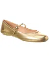 Gianvito Rossi Elegant Ballerina Flats With Ribbon Buckle In Gold