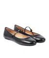 Gianvito Rossi Carla Leather Mary Jane Ballet Flats In Black