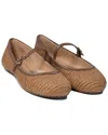 Gianvito Rossi Women Caramel Raffia Carla Ballerinas In Brown