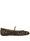 Gianvito Rossi Carla Leopard Print Ballet Flats In Brown