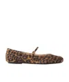 Gianvito Rossi Carla Leopard-print Suede Mary Jane Ballet Flats In Brown
