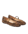 Gianvito Rossi Leopard Print Suede Ballerina Flats With Elegant Strap Detail In Animal Print