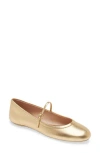 Gianvito Rossi Carla Metallic Leather Ballet Flats In Mekong