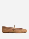 Gianvito Rossi Carla Raffia Ballet Flats In Brown