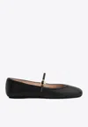 Gianvito Rossi Carla Leather Ballet Flats In Black