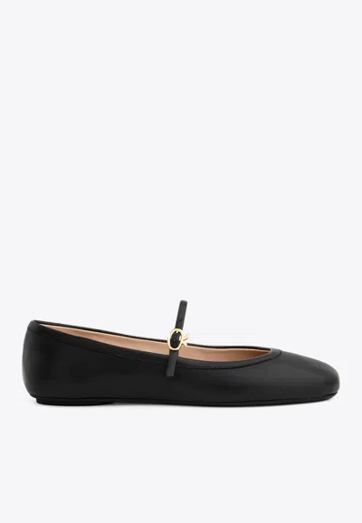 GIANVITO ROSSI CARLA NAPPA LEATHER BALLET FLATS
