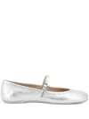 Gianvito Rossi Carla Metallic Leather Mary Jane Flats