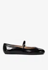 Gianvito Rossi Carla Leather Ballet Flats In Black