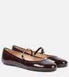 Gianvito Rossi Carla Leather Ballet Flats In Burgundy