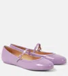 Gianvito Rossi Carla Patent Leather Mary Jane Flats In Purple