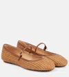Gianvito Rossi Carla Raffia Ballet Flats In Brown