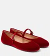 Gianvito Rossi 5mm Carla Velvet Ballerinas In Red