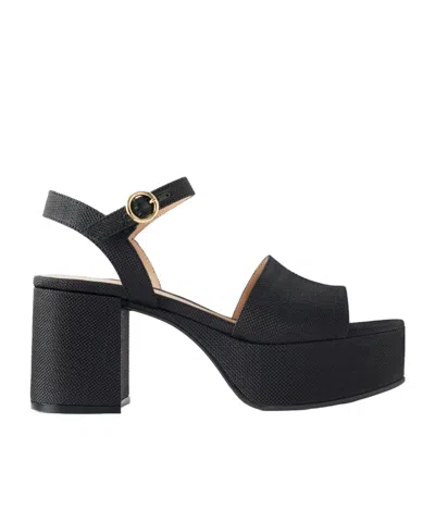 Gianvito Rossi Carol 35 Raffia Platform Sandals In Black
