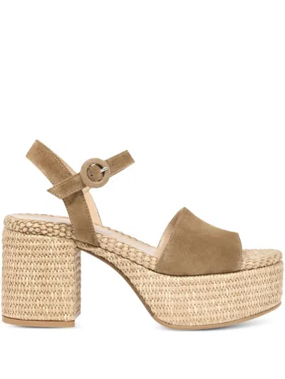 Gianvito Rossi Carol Sandals With Buckle 75mm In Neutral