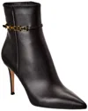 Gianvito Rossi Vitello Glove 85 Embellished Leather Ankle Boots In Black