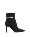 Gianvito Rossi Vitello Glove 85 Embellished Leather Ankle Boots In Black