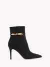 Gianvito Rossi Vitello Glove 85 Embellished Leather Ankle Boots In Black Leather