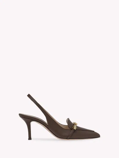 Gianvito Rossi Carrey Sling 70 In Brown