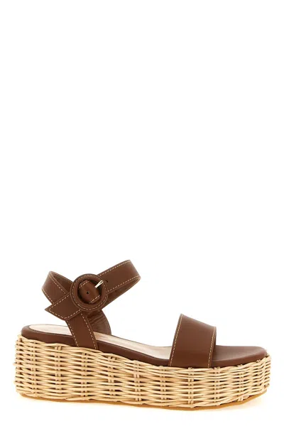 Gianvito Rossi 20 Leather Platform Sandals In Multi