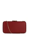 Gianvito Rossi Chain-strap Leather Clutch In Red