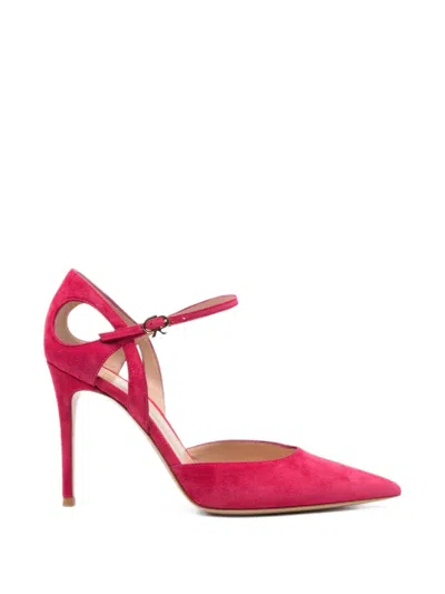 Gianvito Rossi Suede Leather Pump Pointed Toe Stiletto In Multi