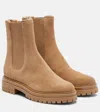 Gianvito Rossi Chelsea Suede Ankle Boots In Nude