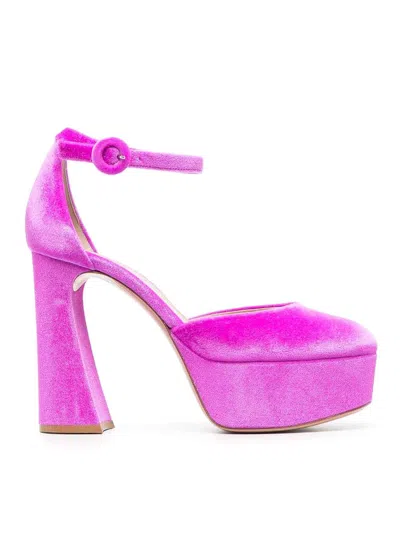 Gianvito Rossi Chenille Pumps In Purple