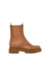 Gianvito Rossi Side Elastic Spliced Short Boots In Shine Brown