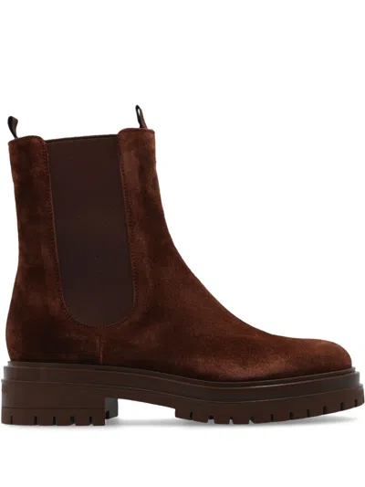 Gianvito Rossi Chester Elasticated-panels Boots In Brown