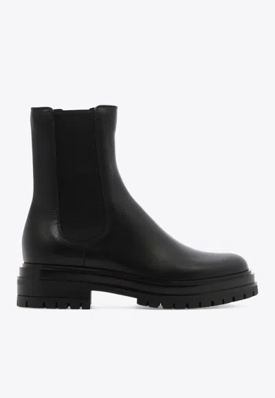 Gianvito Rossi Chester Leather Ankle Boots In Black