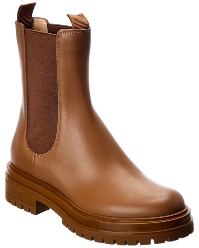 Gianvito Rossi Chester Leather Boot In Brown