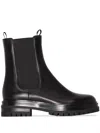 GIANVITO ROSSI CHESTER LEATHER CHELSEA BOOTS IN BLACK