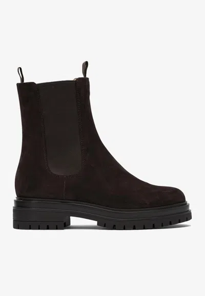 GIANVITO ROSSI CHESTER SUEDE ANKLE BOOTS