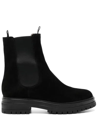 Gianvito Rossi Chester Suede Leather Boots In Black