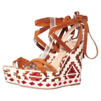 Pre-owned Gianvito Rossi , Cheyenne Wedge In Sand