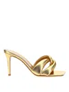 Gianvito Rossi Love Knot Metallic Square Toe Mules