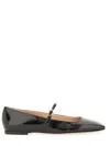 Gianvito Rossi Elegant Calf Leather Ballerina Flats With Chic Strap Detail