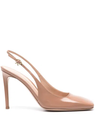 Gianvito Rossi Christina 107mm Leather Pumps In Brown