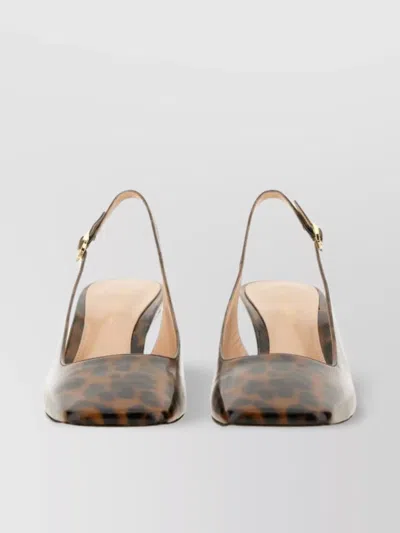 Gianvito Rossi Christina Animal Print Kitten Heel Slingback