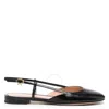 Gianvito Rossi Ascent 05 Leather Slingback Point-toe Flats In Black